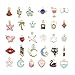 Youkwer 40pcs Mixed Colorful Christmas Charms Pendants for Jewelry Making, DIY Christmas Craft Charms Bulk for Necklace Bracelet Jewelry Making Crafting (Colorful Charms 40 pcs)