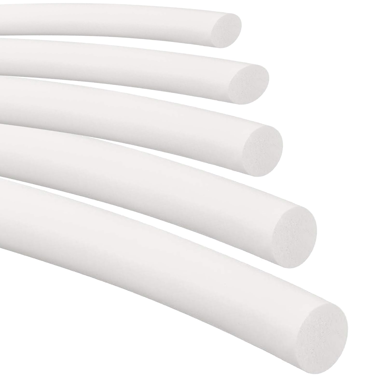 Stubotar Silicone Foam Seal Strip Dia 14mm x 10M Long, Round Solid Sponge White Strip Soft Durable for DIY, Seal, Foam Tubing
