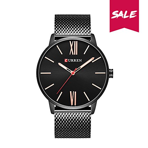 CURREN Men Watches Quartz Ultra Thin Dial Luxury Business Waterproof Stainless Steel Mesh Band Watch The Best Gift for Men 8238 