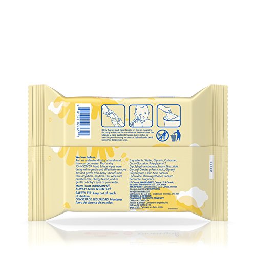 Johnson's Baby Hand and Face Wipes, 25-count