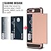 Anuck Case for iPhone 7 Plus Case, for iPhone 8 Plus Case, Shockproof Wallet Case [Card Pocket][Slide Cover] Anti-Scratch Protective Shell Armor Rubber Bumper Case with Card Slot Holder - Rose Gold