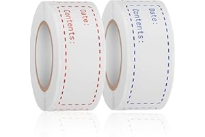 GOYOMI 320pcs Removable Freezer Labels, 1 x 3 Inch Food Storage Stickers Food Labels, Refrigerator Freezer Paper Label, Mason Jar Labels Easy Clean Leaves No Residue, Red and Blue
