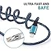 Sundix Lightning Cable, 6FT Premium Nylon Braided Charging Cord iPhone to USB Charger for iPhone 7 / 7 Plus/ 6 / 6s / 6 plus iPhone 5 / 5s / 5c, iPad, iPod & More (Black&blue, 3Pack )