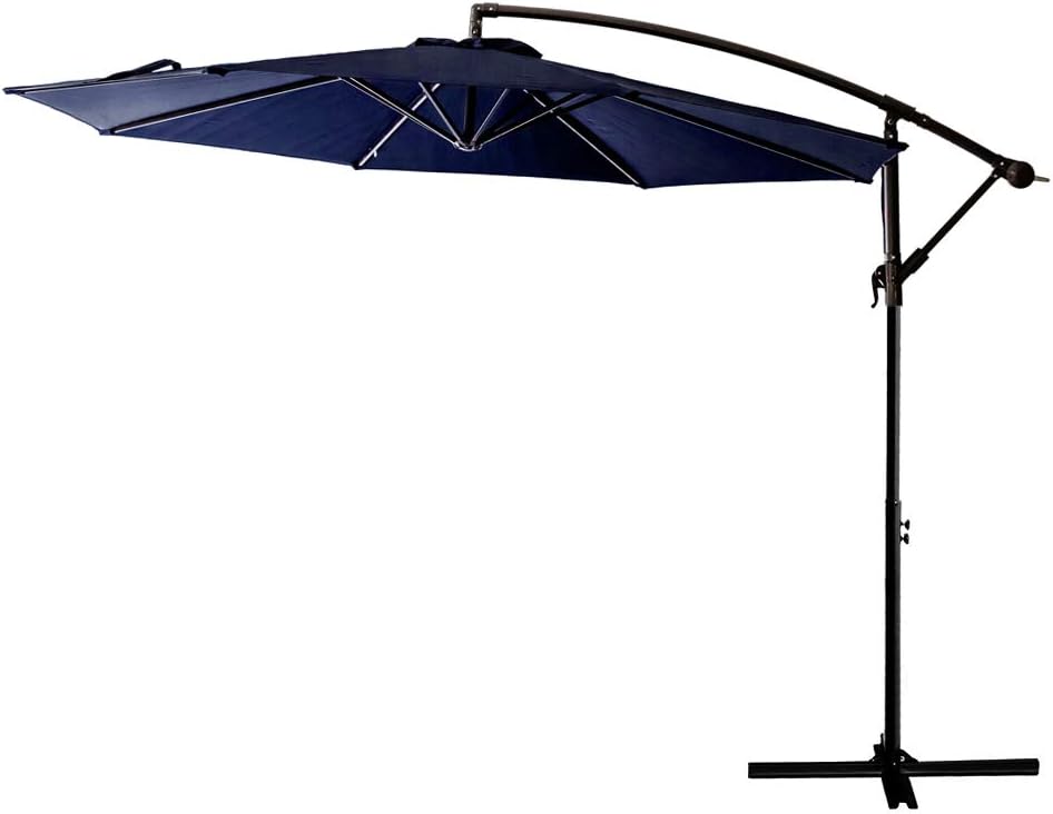 Amazon Com Flame Shade 10 Ft Offset Cantilever Outdoor Patio Umbrella Navy Blue Garden Outdoor