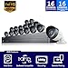 Samsung SDH-C75100-16 16 Channel 1080p Full HD DVR Video Security System 16 Outdoor Weather Resistant Bullet Camera (SDC-9441BC) with 2TB Hard Drive