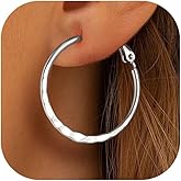 Stainless Steel/18K Gold/Black Plated Hoop Earrings for Women 30/40/60/80mm Hoops Hypoallergenic Fashion Jewelry(Gift Wrapped)