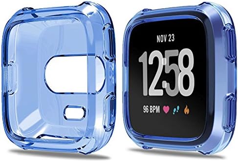 Lilycase Fitbit Versa Protector Case Cover,Soft Slim TPU Protective Case Fitbit Versa Accessories Flexible Anti-Scratch Bumper Cover for Fitbit Versa Fitness Smart Watch,for Women Men - Blue