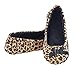 MIXIN Women's Sexy Ballerina Soft Sole Leopard Indoor Slippers Brown US7