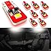 Simdevanma T10 194 LED Bulb 3030 Chipset 168 SMD W5W LED Wedge Light 1.5W 12V For Car Interior Map Dome Lamp Trunk Dashboard Parking License Plate Turn Signal Lights (White,Pack of 8)