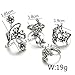 Dream Date 21 Band Style Stainless Steel Party&Pub Night Club Knuckle Band Ring Set Mounted Gem (Vines Style)