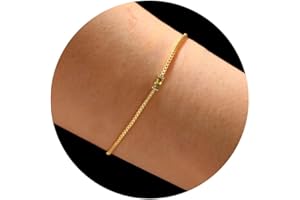 JSJOY Birthstone Bracelets for Women Gold Dainty Link Bracelet Birthstone Jewelry Birthday Gifts for Her Mom Wife Girlfriend Anniversary Jewelry