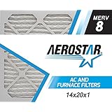 Aerostar 14x20x1 MERV 8 Pleated Air Filter, Pleated (Pack of 6)
