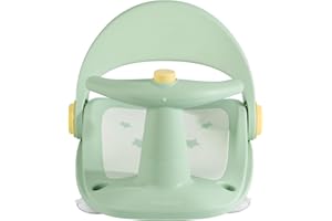 Bebamour Baby Bath Seat,Portable Toddler Child Baby Bathtub Seat for Babies 6 Months & Up,Sit Up Bath Seat for Baby (Green)
