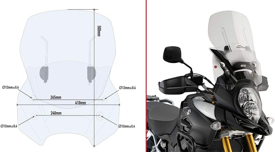 PARABREZZA GIVI AF3105 PRONTO AL MONTAGGIO DL 1000 V-STROM (17), black