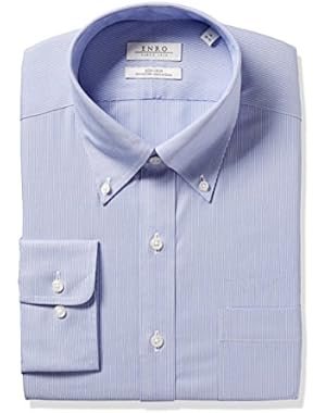Men's Big and Tall Classic Fit Wilkensen Stripe Dress Shirt