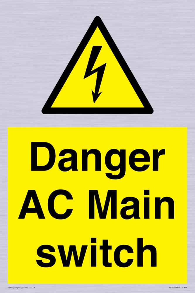 Danger AC Main switch Sign - 200x300mm - A4P