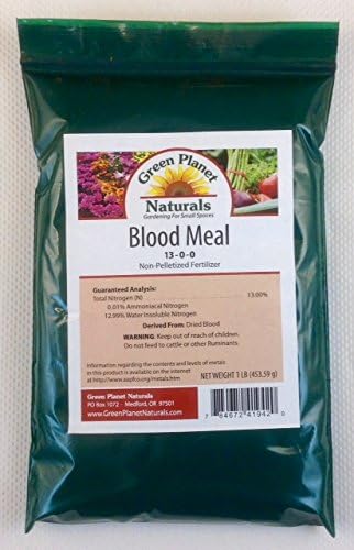 1 LB. Blood Meal 13-0-0 - Non-Pelletized Fertilizer - Green Planet Naturals - Gardening for Small Spaces!
