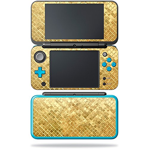 MightySkins Skin Compatible with Nintendo New 2DS XL - Gold Tiles | Protective,…