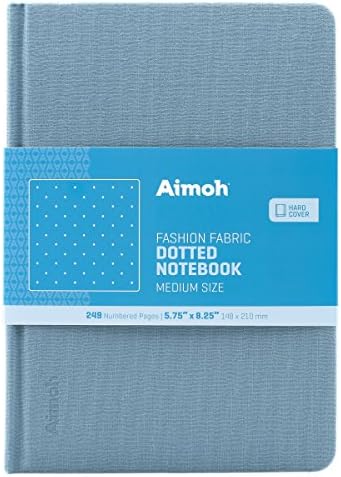 Hardcover Notebook - DOTTED Pages, Medium Size - A5-249 Pages - Denim Blue (60582)