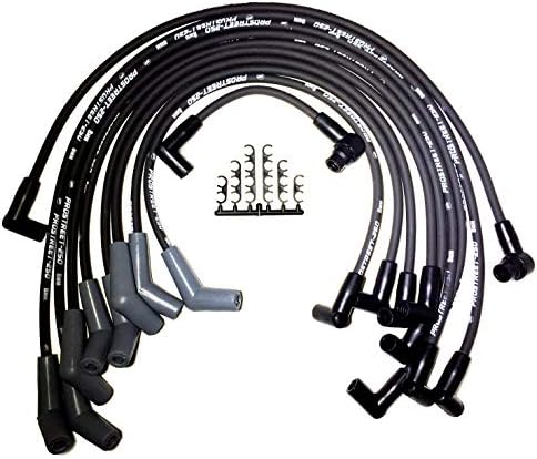 UPP - PROSTREET 250 - Black 8mm Silicone High Performance Racing Custom Spark Plug Wire Set For Ford V8 Applications-250 ohm Wire Wound Core-135 Degree Spark Plug Boots and 90 Degree Distributor Boots