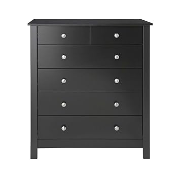 P N Homewares Hailey Chest Of Drawers In Black 4 2 Drawers