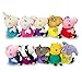 Adorable Original Plush Peppa Pig Family & Friends Pack of 10 Plush Toys Characters (Peppa Family Pack of 10)