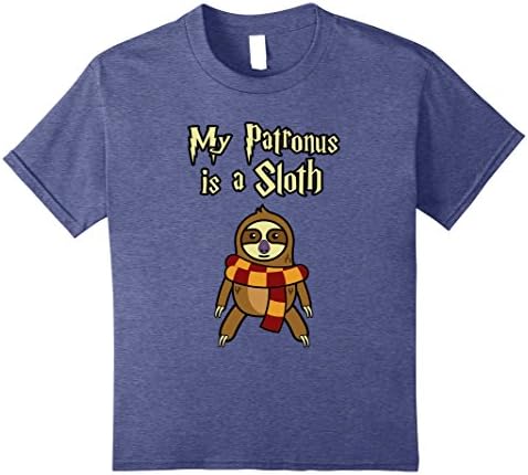 Kids My Patronus Is A Sloth T Shirts Funny Gifts 12 Heather Blue