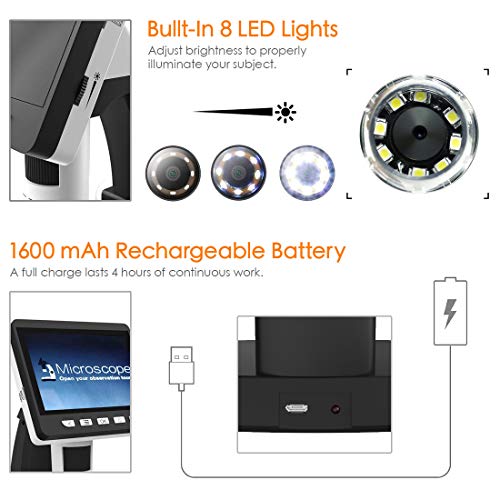 4 Microscope+ROTEK+Rechargeable+Megapixels+Compound