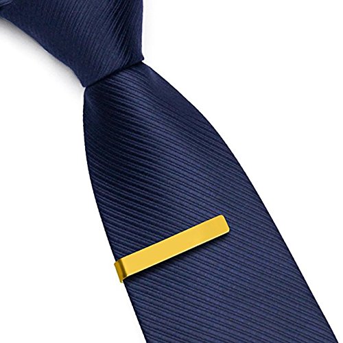 UHIBROS Mens Tie Clip Tie Bar Set for Regular Ties 2.12 inch Silver, Black, Gold Tone Luxury Gift Box-Great Father\'s Day Gift