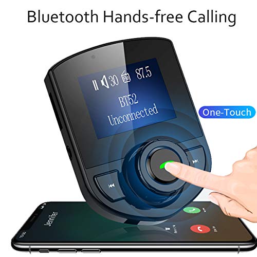 AZWang Bluetooth Car Adapter(Upgraded Version),Bluetooth Transmitter,Bluetooth Aux Adapter with Quick-Charge, 3 USB Ports, 6 Music Playing, Hands-Free Calls, AUX Input