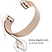 Maledan Compatible with Fitbit Charge 2 Bands, Stainless Steel Milanese Loop Metal Replacement Accessories Bracelet Strap with Unique Magnet Lock for Fitbit Charge 2 HR Royal Gold Small