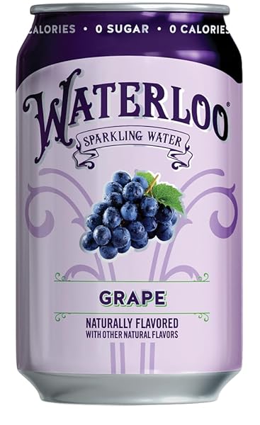 WATERLOO SPARKLING WATER, GRAPE NATURALLY FLAVORED, 12 FL OZ CANS, PACK OF 12 | ZERO CALORIES | ZERO SUGAR OR ARTIFICIAL SWEETENERS | ZERO SODIUM