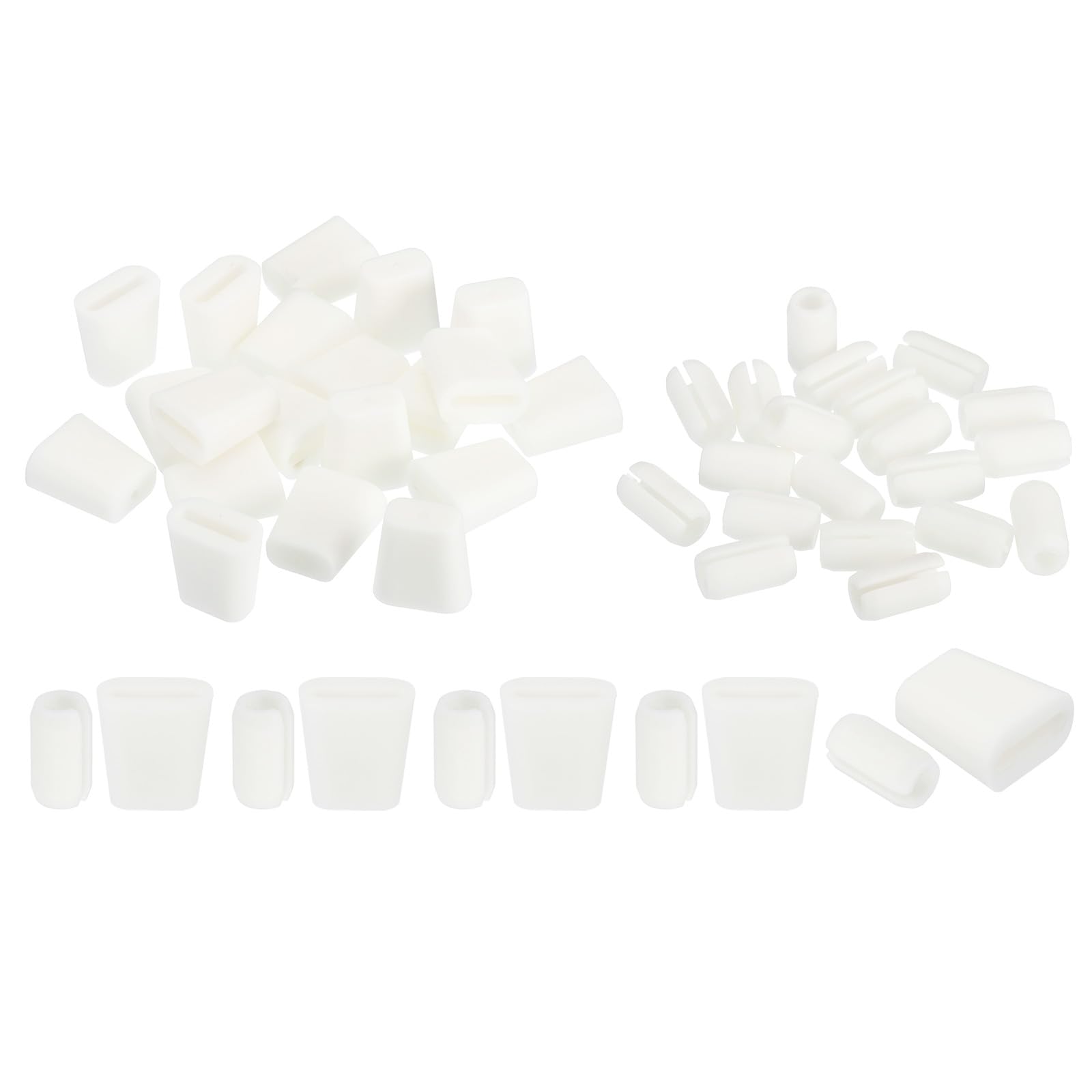 Photo 1 of PATIKIL Kitchen Sink Rack Feet, 20Set 19 x 18 mm Plastic Square Sink Protector Feet with 6mm ID x 10mm OD Bumpers Cover for Sink Rack Grid Replacement Parts