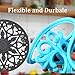 IPHOX 3 Set Silicone Multi-Use Intricately Carved Trivet Mat for Kitchen mats, Table mats, Bowl mats, Dish mats and Pitcher Coasters - Insulated Flexible Durable Non Slip Coasters Hot Pads (Grey)