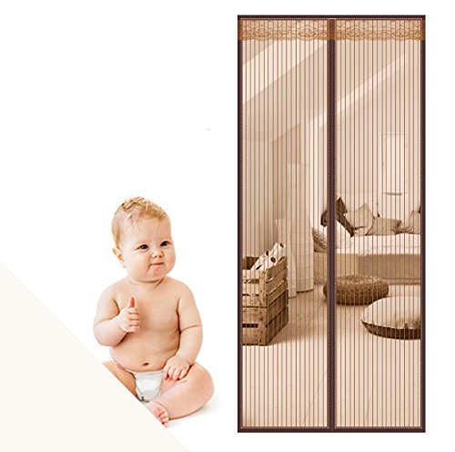 Magnetic Screen Door,Bluesim Screen Door Mesh Curtain with Full Frame Stickers, Fits Door Up To 34"x82" , Keep Mosquitoes,Flies and Bugs Outside