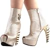 SHOW-STORY-Punk-Gold-Skull-Peep-Toe-Gladiator-Zip-Platform-Gilded-Bone-Heels-Ankle-BootieLF80695