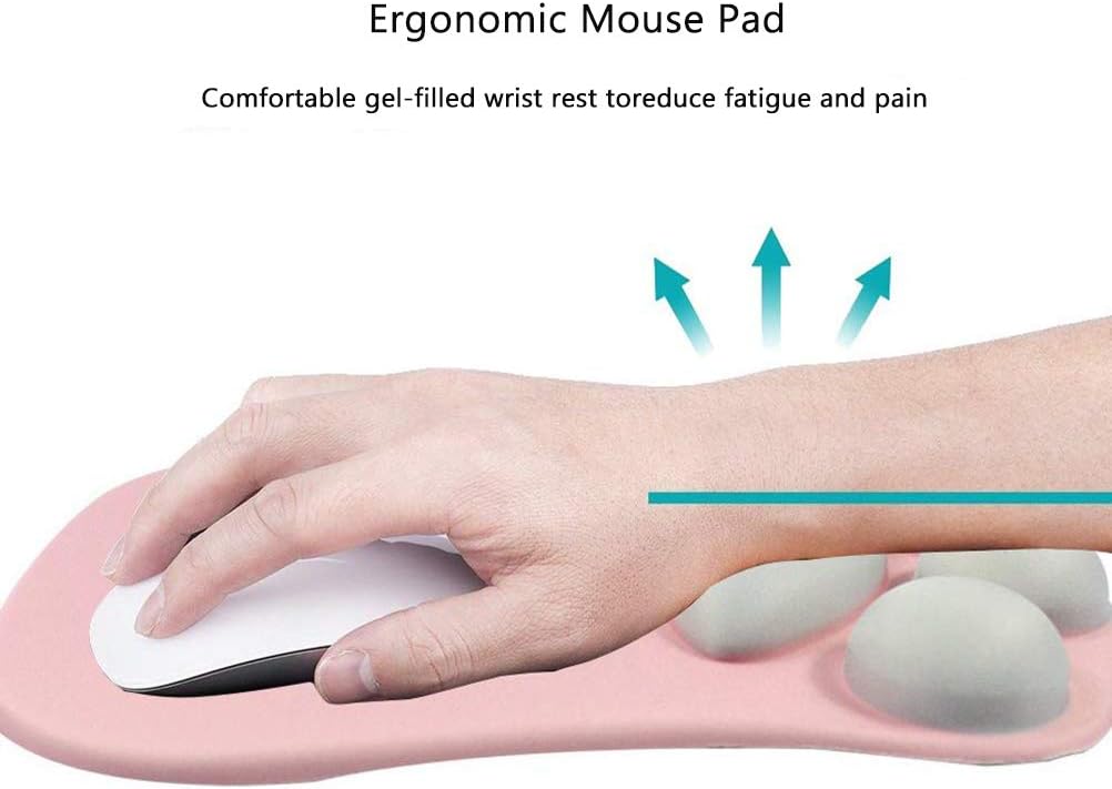 Star-Link Cat Mouse Pad with Wrist Support, Portable Ergonomic Anti-Slip Gaming Mouse Mat Cartoon Cute Cats Soft Silicone Gel Rests Wrist Cushion Rest Micemat Comfort Mousepats (10.6×8.0) - Image 4
