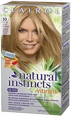 Clairol Natural Instincts Permanent Haircolor Vibrant # 10 Extra Light Blonde + FREE LA Cross Blemish Remover 74851