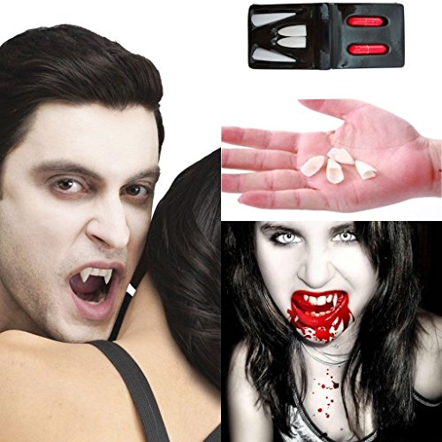 NPLE--4pcs Fancy Vampire Teeth Halloween Denture Fangs Bites Costume Dress Party Props