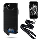 iPhone 7 Case with 2 CellPhone Straps, Tomtoc Dual Layer Shockproof iPhone 7 Case with Universal Detachable Plug and Play Mobile Phone Sandwich Sheet and Straps