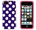 DandyCase 2in1 Hybrid High Impact Hard Purple Polka Dot Pattern + Silicone Case Case Cover For Apple iPhone 5S & iPhone 5 (not 5C) + DandyCase Screen Cleaner
