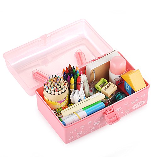 Funtopia Plastic Art Box for Kids, MultiPurpose Portable Storage Box