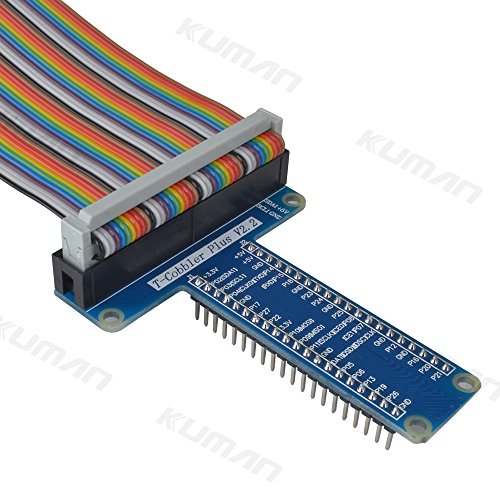 Kuman RPi GPIO Breakout Expansion Board + Ribbon Cable for Raspberry Pi 3 2 Model B & B+