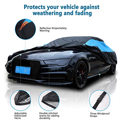 MORNYRAY Waterproof Car Cover All Weather Snowproof UV Protection Windproof Outdoor Full car Cover, Universal Fit for… - Image 2