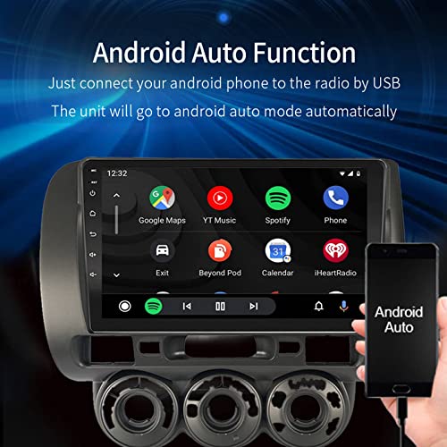 EZoneTronics Android Car Radio for Honda Fit 2004-2007 / Honda Jazz 2001-2006 with CarPlay and Android Car Wireless Touch Screen GPS Navigation Bluetooth USB Wifi SWC Player 2G RAM + 32G ROM