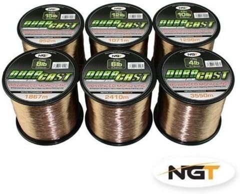New DuraCast Carp Coarse Fishing Line In BULK SPOOLS 4lb 6lb 8lb 10 12lb 15lb (4lb - 3550m) by NGT
