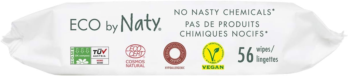 Naty Baby Wipes, White, 56 count (Pack of 3) - Image 4
