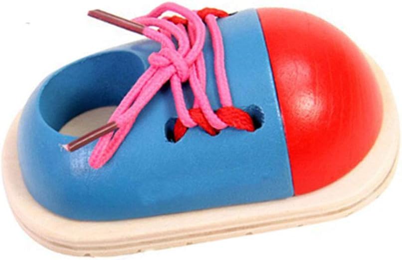 Centurrie Random Color Kids Educational Toys Children Wooden Toys Toddler Lacing Shoes Early Education Teaching Aids