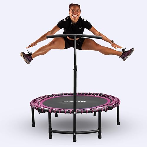 Fitness Trampoline for Adults and Kids, Indoor Rebounder Exercise  Trampoline for Workout Fitness for Quiet and Safely Cushioned Bounce  Workout (with