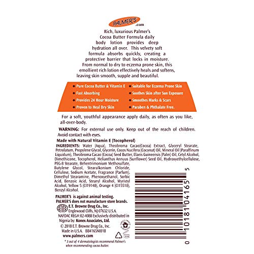 Palmer's Cocoa Butter Formula Daily Skin Therapy Body Lotion with Vitamin E, 13.5 Fl Oz (3 Count)